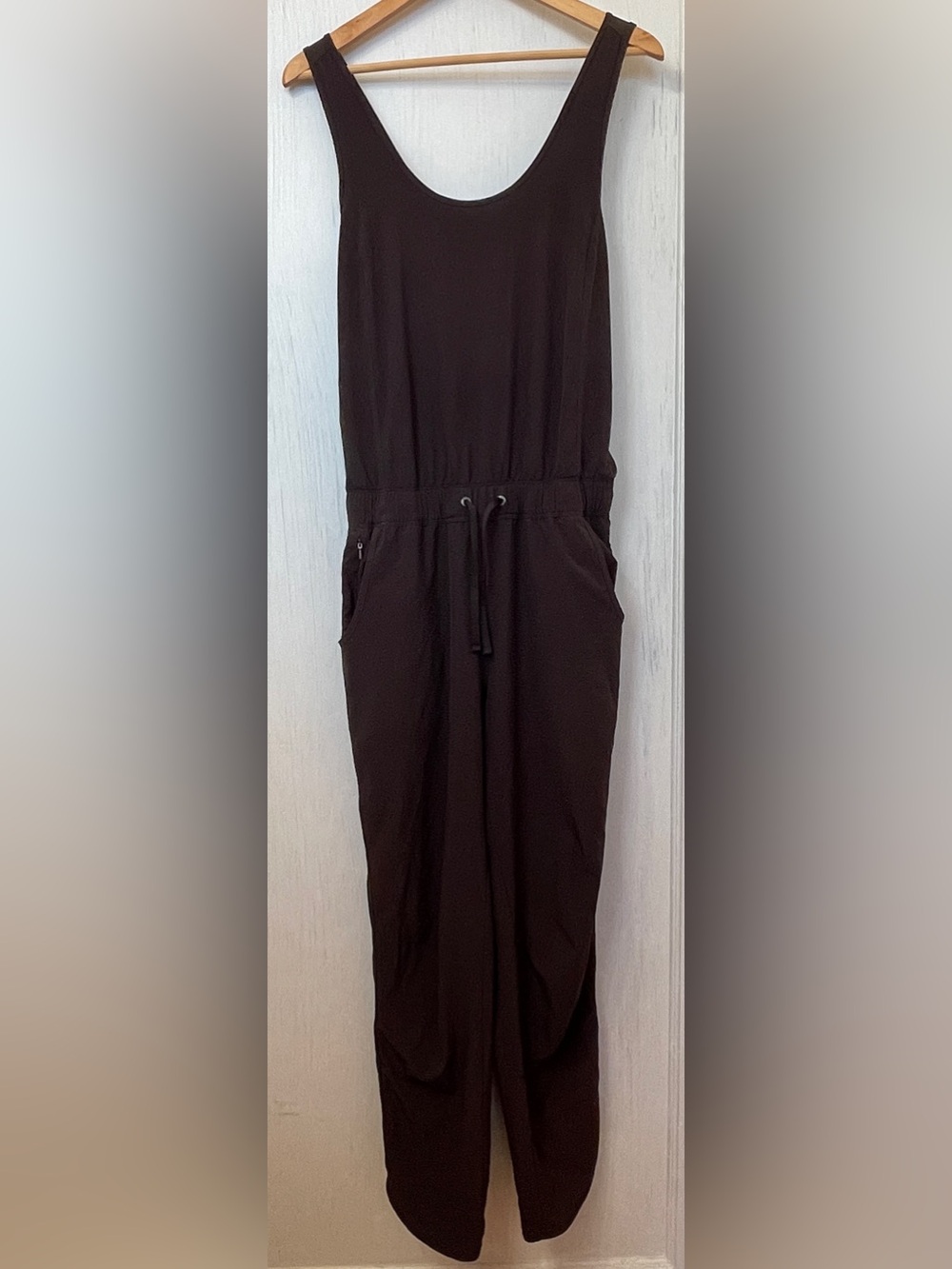 Patagonia Black Scoop-Neck Drawstring Jumpsuit